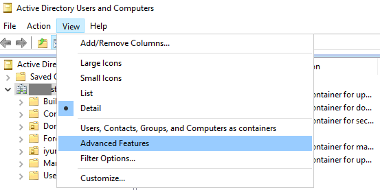 Active Directory Advanced Features