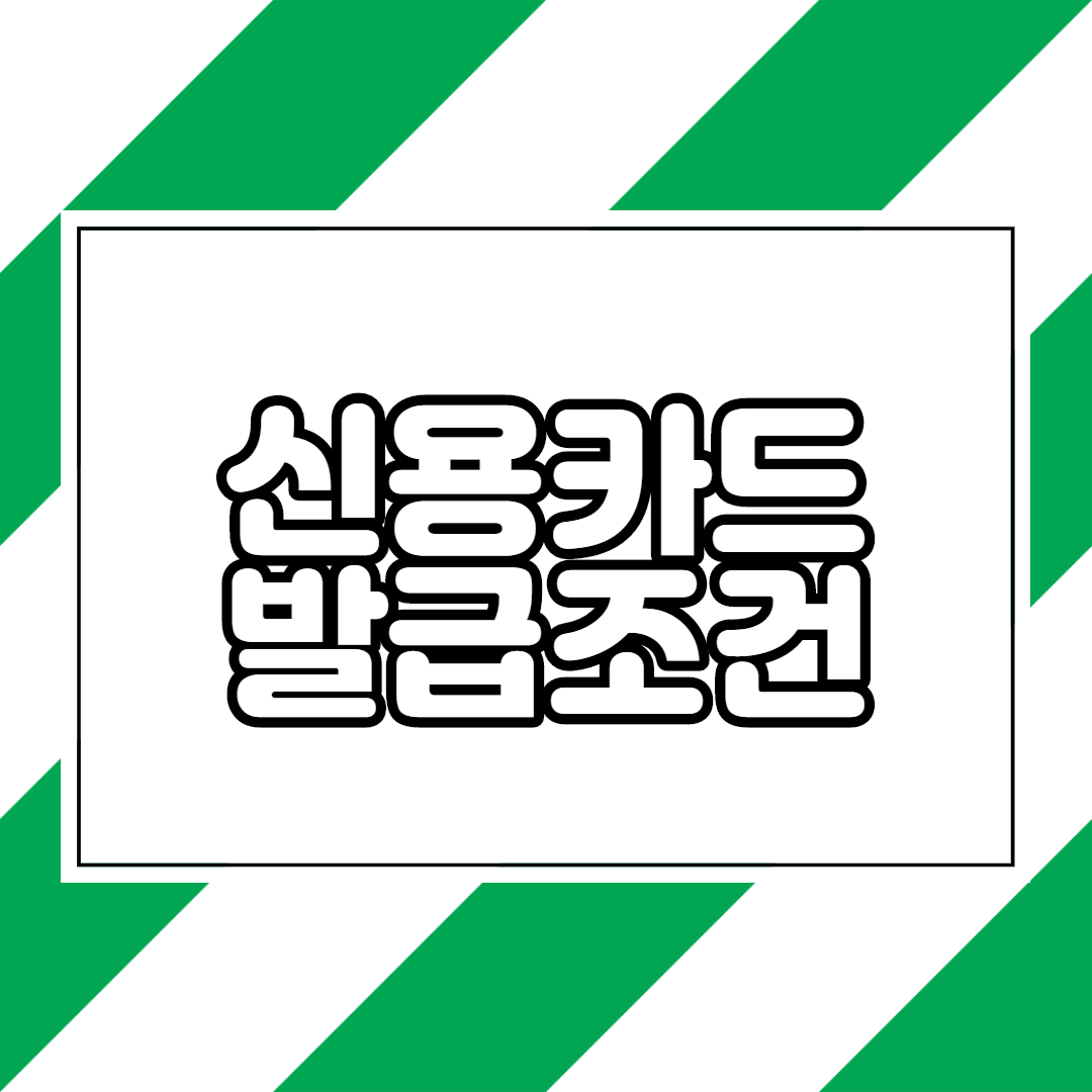  신용카드 발급조건