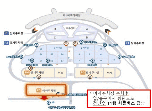 인천공항 예약주차장 셔틀버스 1터미널 1