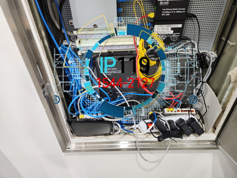의왕시 사무실 6회선 정리 및 구축 랜공사 후 허브 설치 작업 사례입니다