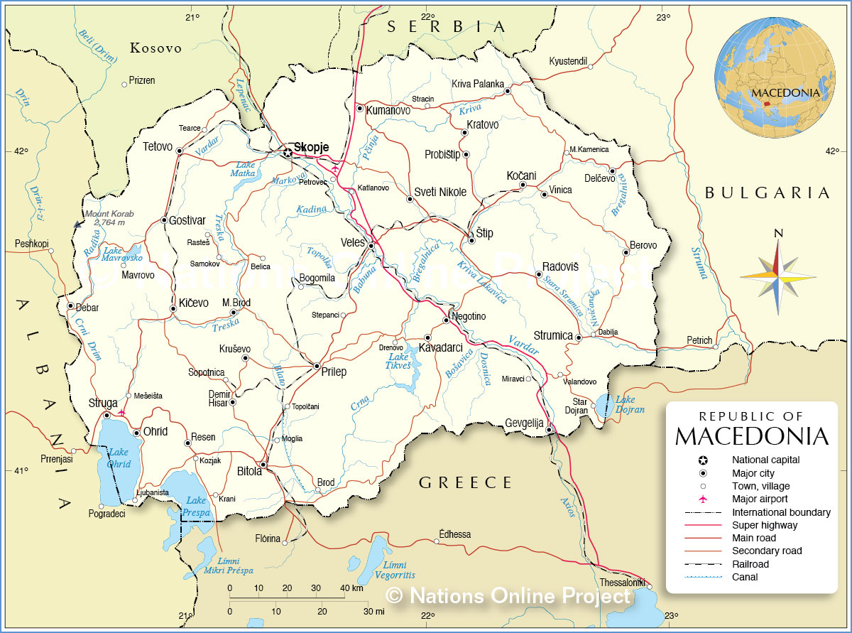 남유럽 마케도니아 지도