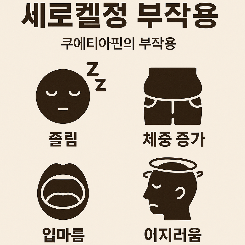 세로켈정 부작용 인포그래픽