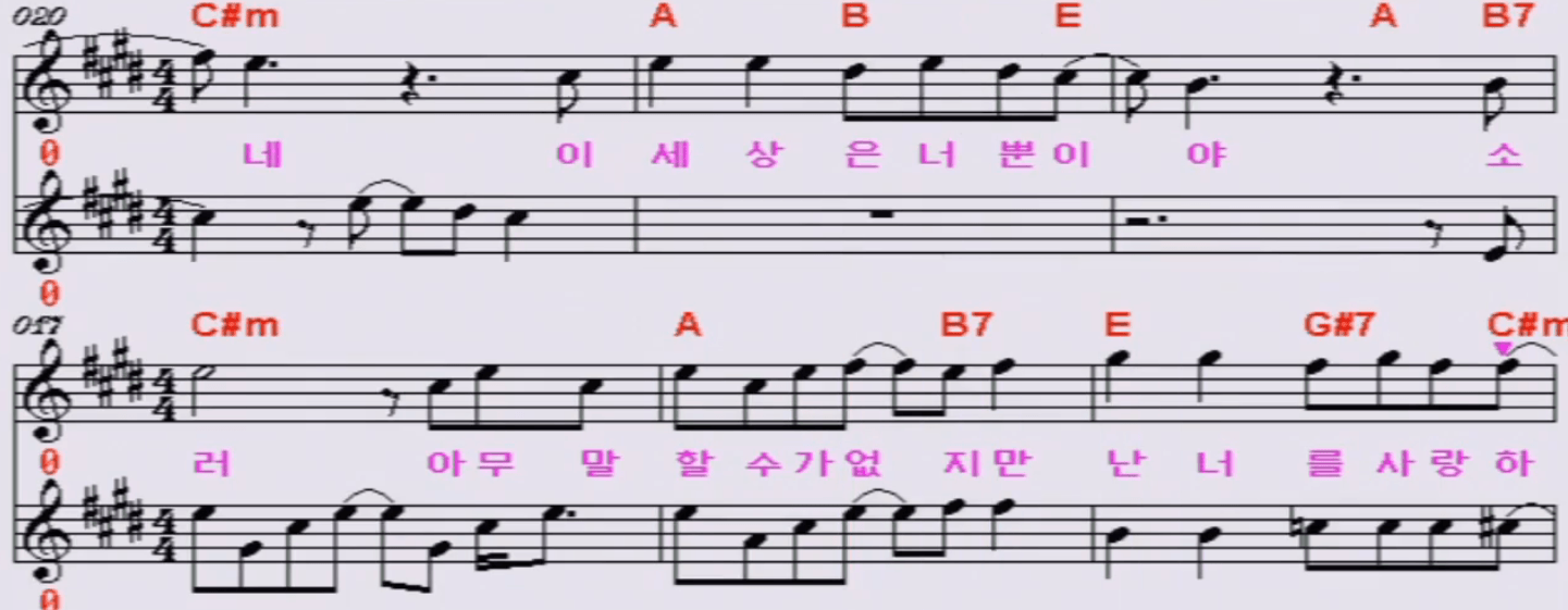 이문세 붉은 노을 악보