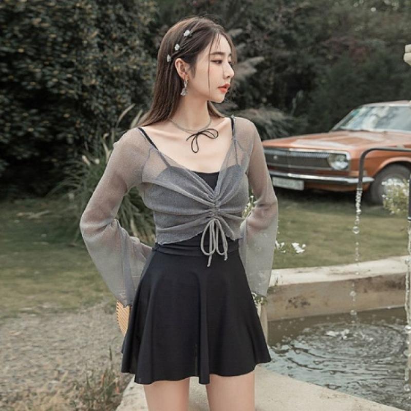 체형커버 맘 엄마 호텔 치마 수영복 가디건