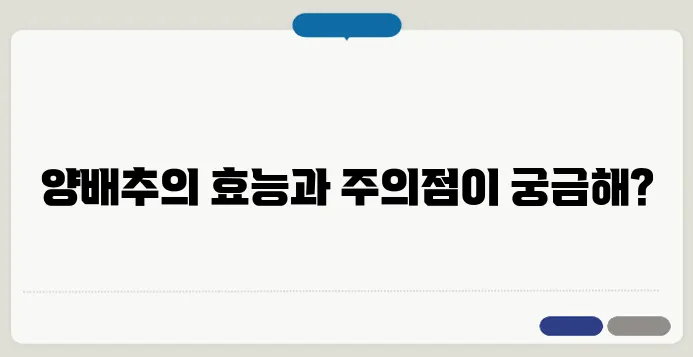 양배추의 놀라운 효능 10가지와 함께 알아야 할 부작용도 있습니다.