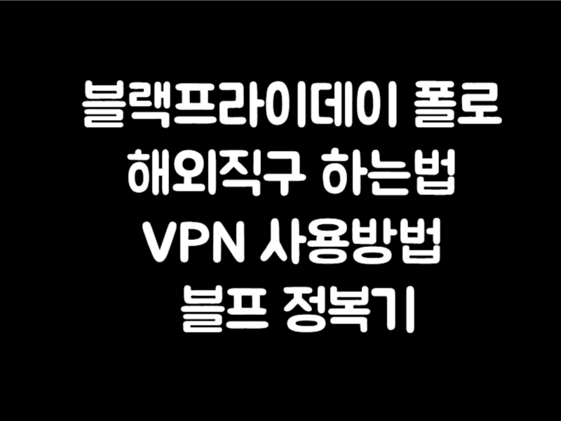 블랙프라이데이 폴로 해외직구 하는법 VPN 사용방법 블프 정복기