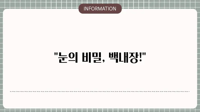 노안 백내장: 