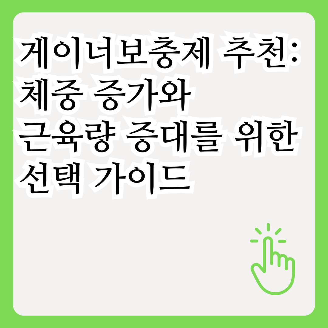 게이너보충제