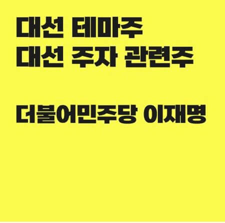  대선 테마주 이재명 관련주 정리