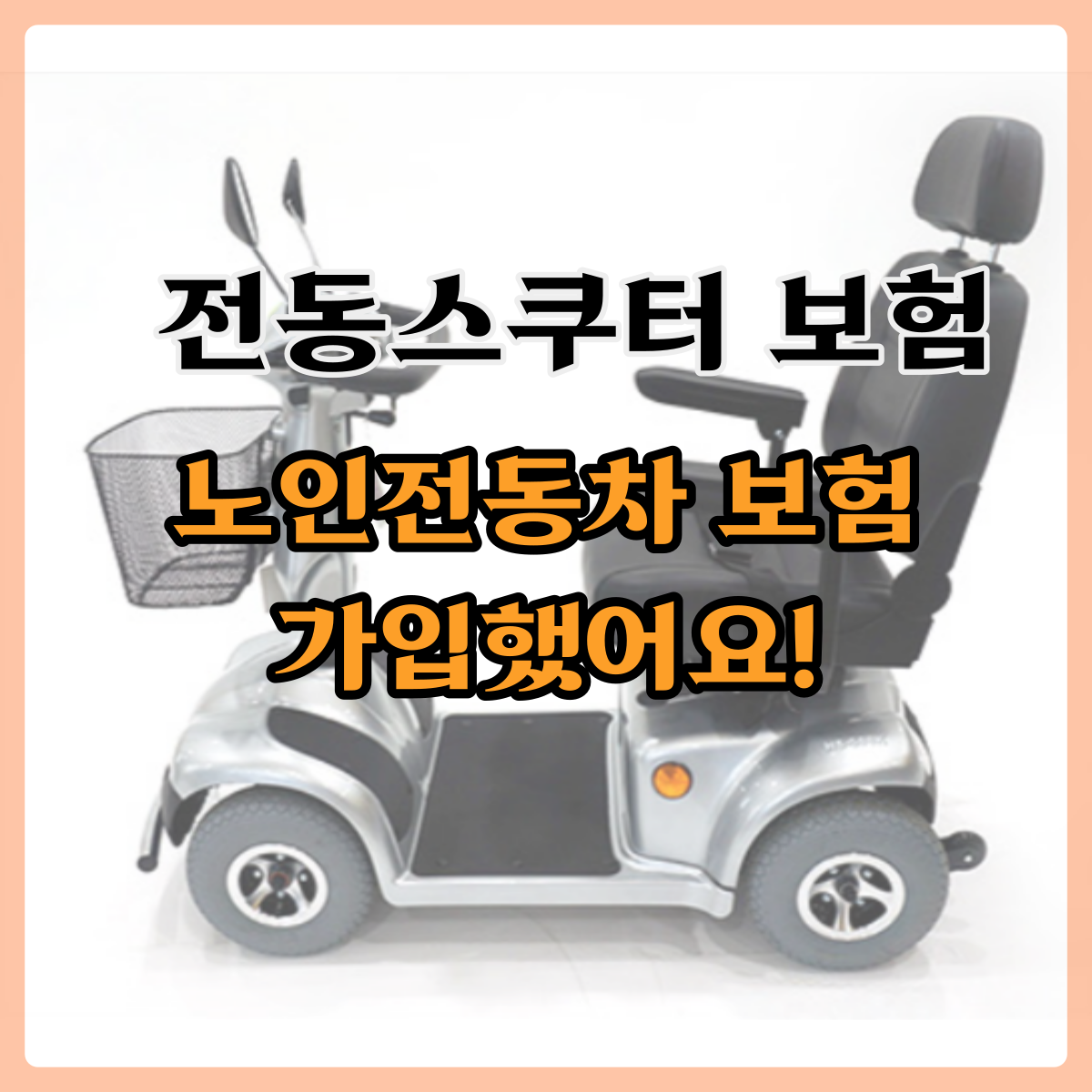  전동스쿠터 보험  노인전동차 보험 가입했어요!