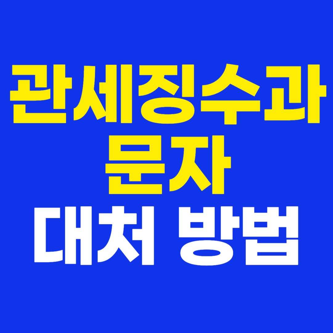 관세징수과 문자 대처 방법 총정리