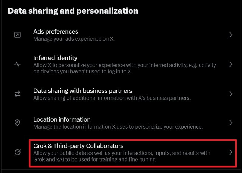 X(이전 Twitter)에서 Grok AI를 비활성화