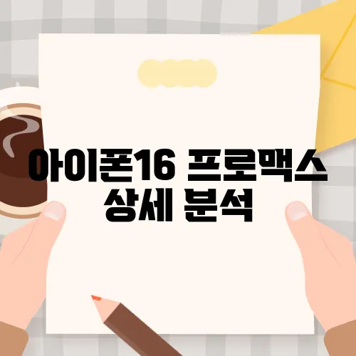 아이폰16 프로맥스 상세 분석
