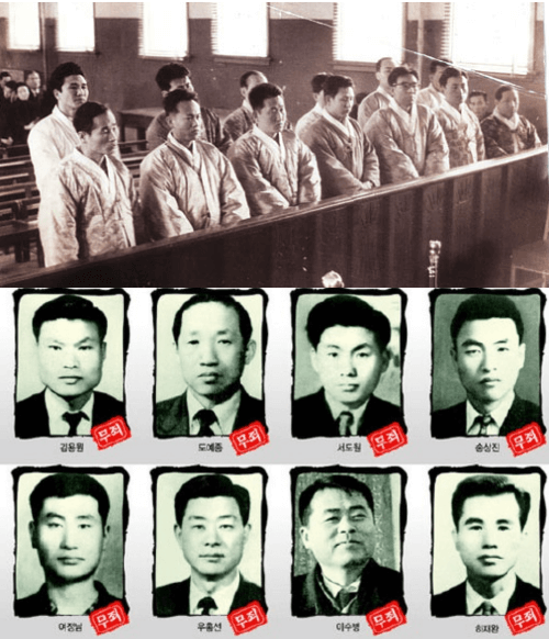 2차 인혁당 사건으로 재판 받는 8명의 희생자