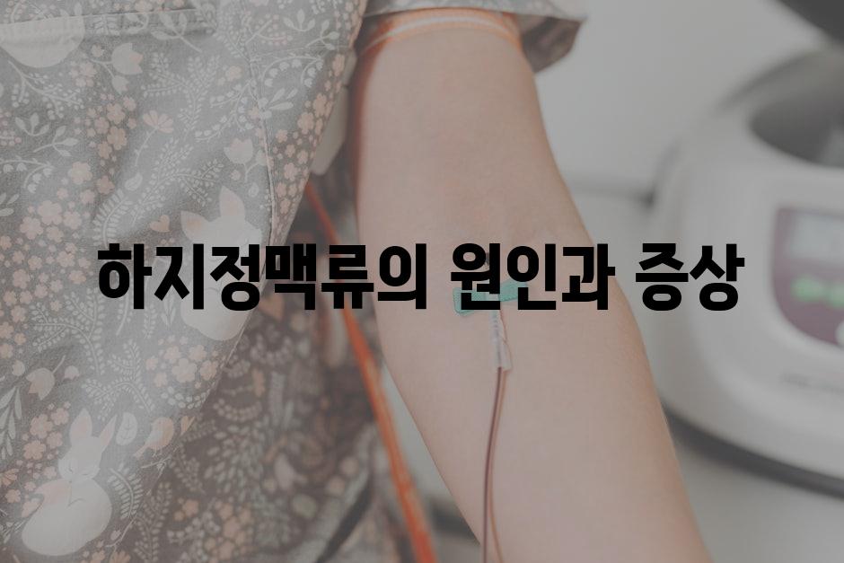 하지정맥류의 원인과 증상