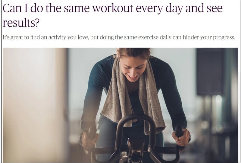  매일 똑같은 운동을 하는 게 문제가 되나? Can I do the same workout every day and see results?
