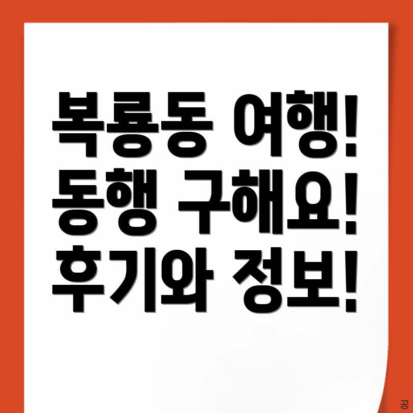 상주시 복룡동 여행 동행 구하기