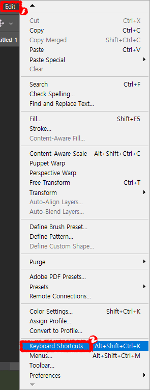 포토샵-edit-keyboard-shortcuts-and-menus
