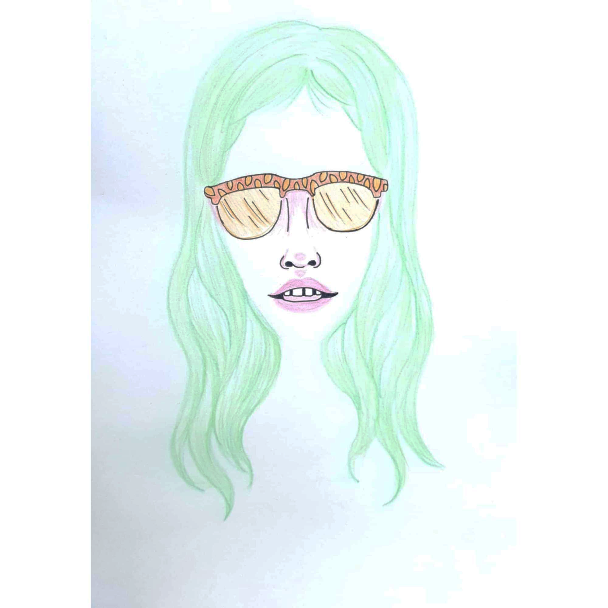  Orange Glasses 주황색 안경 / 일러스트 그림 드로잉 / 인물화 그리기