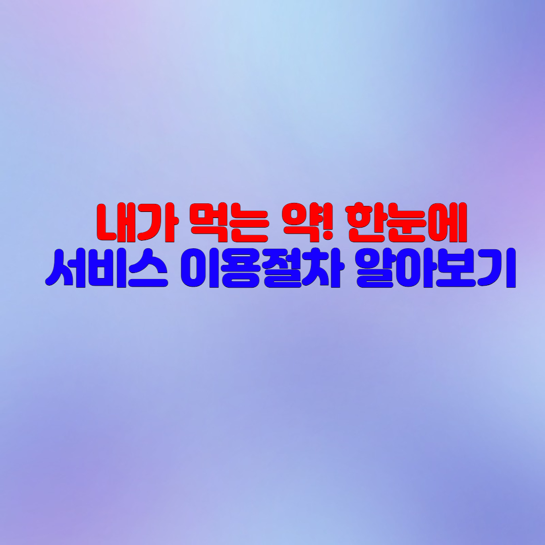  내가 먹는 약 한눈에 서비스  이용절차 알아보기