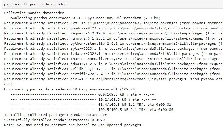 pandas_datareader 설치