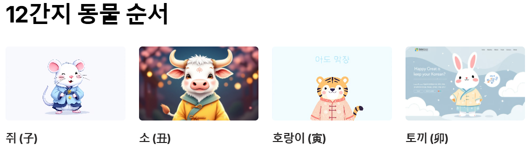 12간지 동물 순서