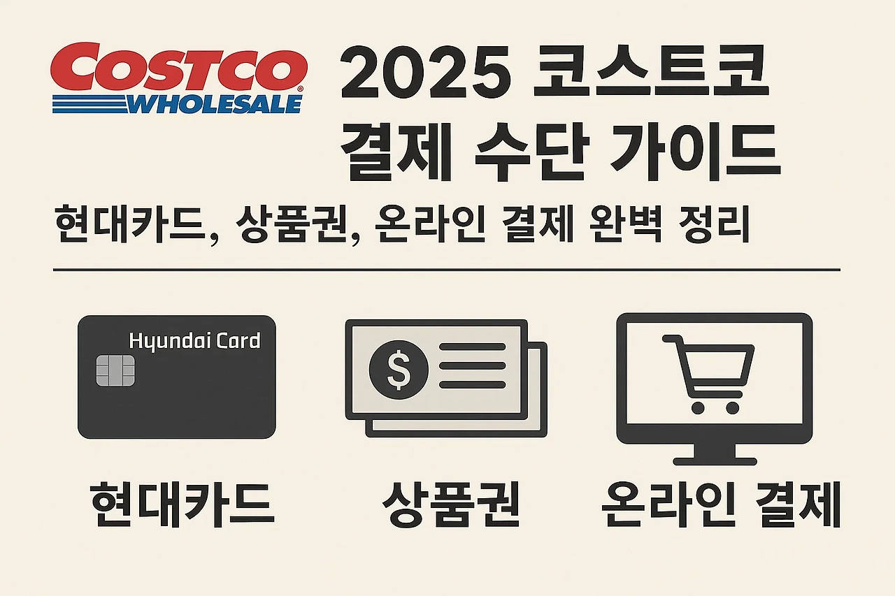 2025 코스트코 결제 수단 가이드 - 현대카드, 상품권, 온라인 결제 완벽 정리 이미지