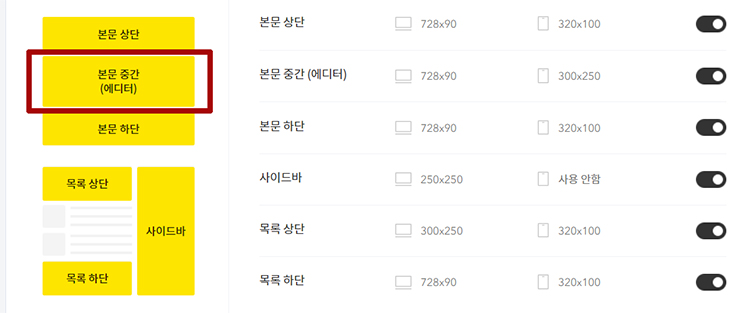 애드핏 광고배치 화명