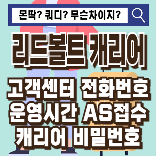 리드볼트 캐리어 고객센터 전화번호 AS 몬딱 쿼디