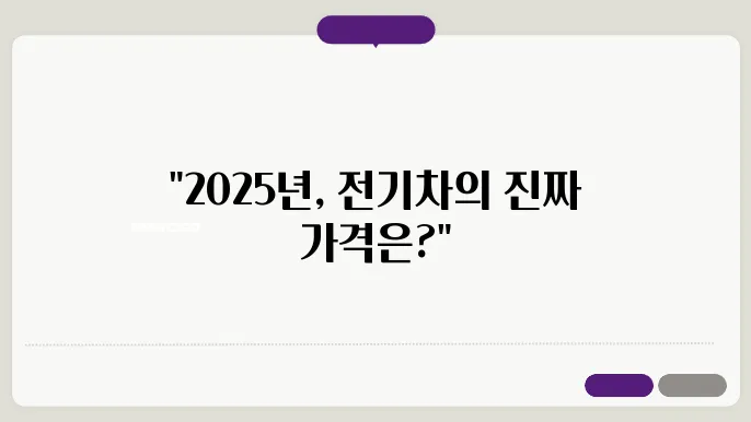 2025년 보조금 없을 전기차 구매를 위한 정보