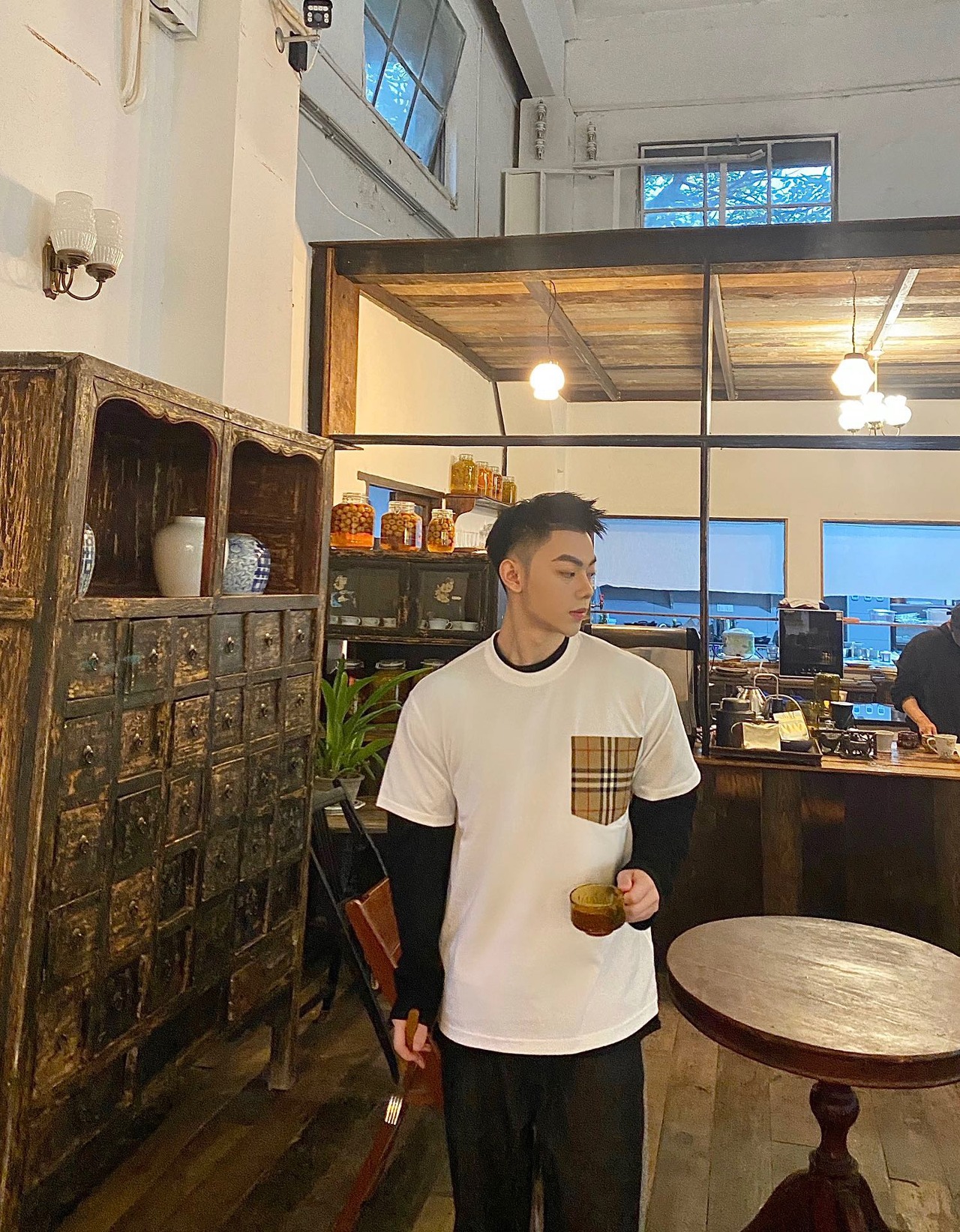  [BURBERRY] 버버리 빈티지 체크 포켓 반팔 티셔츠 8043386