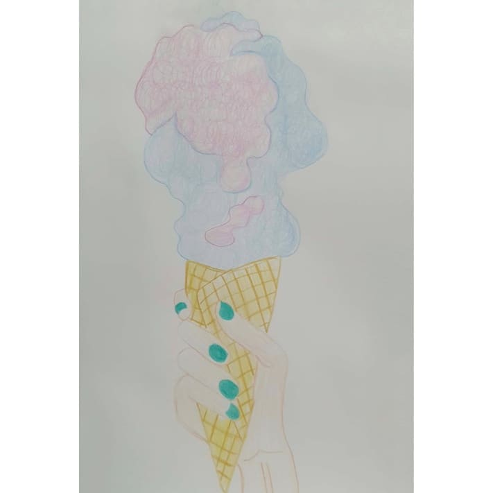  솜사탕 아이스크림 - 일러스트 그림 드로잉 2020