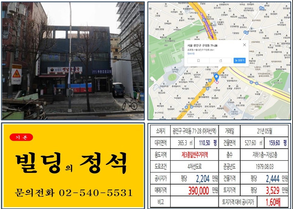  [광진구 어린이대공원 30억 꼬마빌딩 실거래가 조회] 구의동 71-28 (아차산역) 39억 원, 평당 3,529만 원 매매되었습니다. 구의자양재정비촉진구역, 동서울터미널 현대화