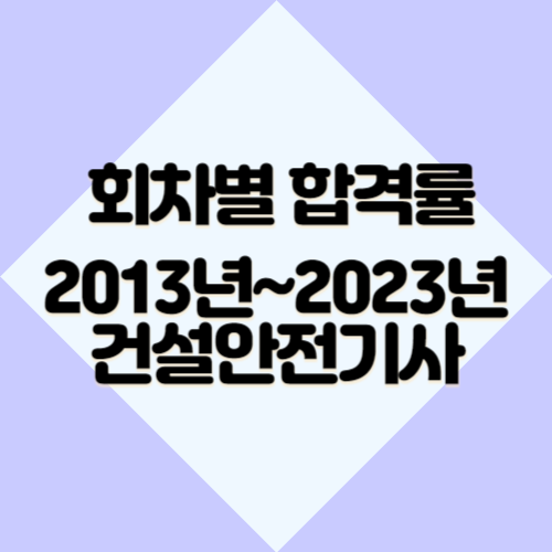 건설안전기사 [최신] 2013년~2023년 회차별 필기&실기 합격률