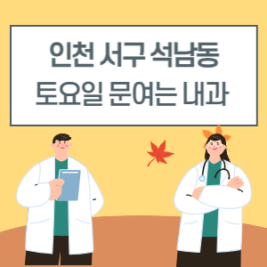 인천 서구 석남동 토요일 내과 진료 병원 리스트