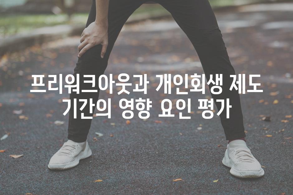 프리워크아웃과 개인회생 제도 기간의 영향 요인 평가