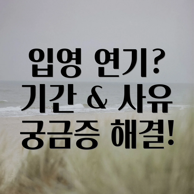 군대 입영 연기