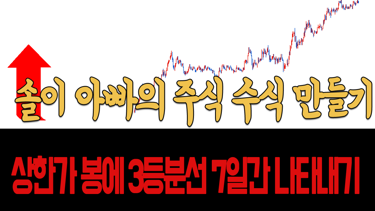  상한가 봉에 종가선,시가선,3등분선 7일간만 나타내기 -솔이 아빠의 주식 수식 만들기-