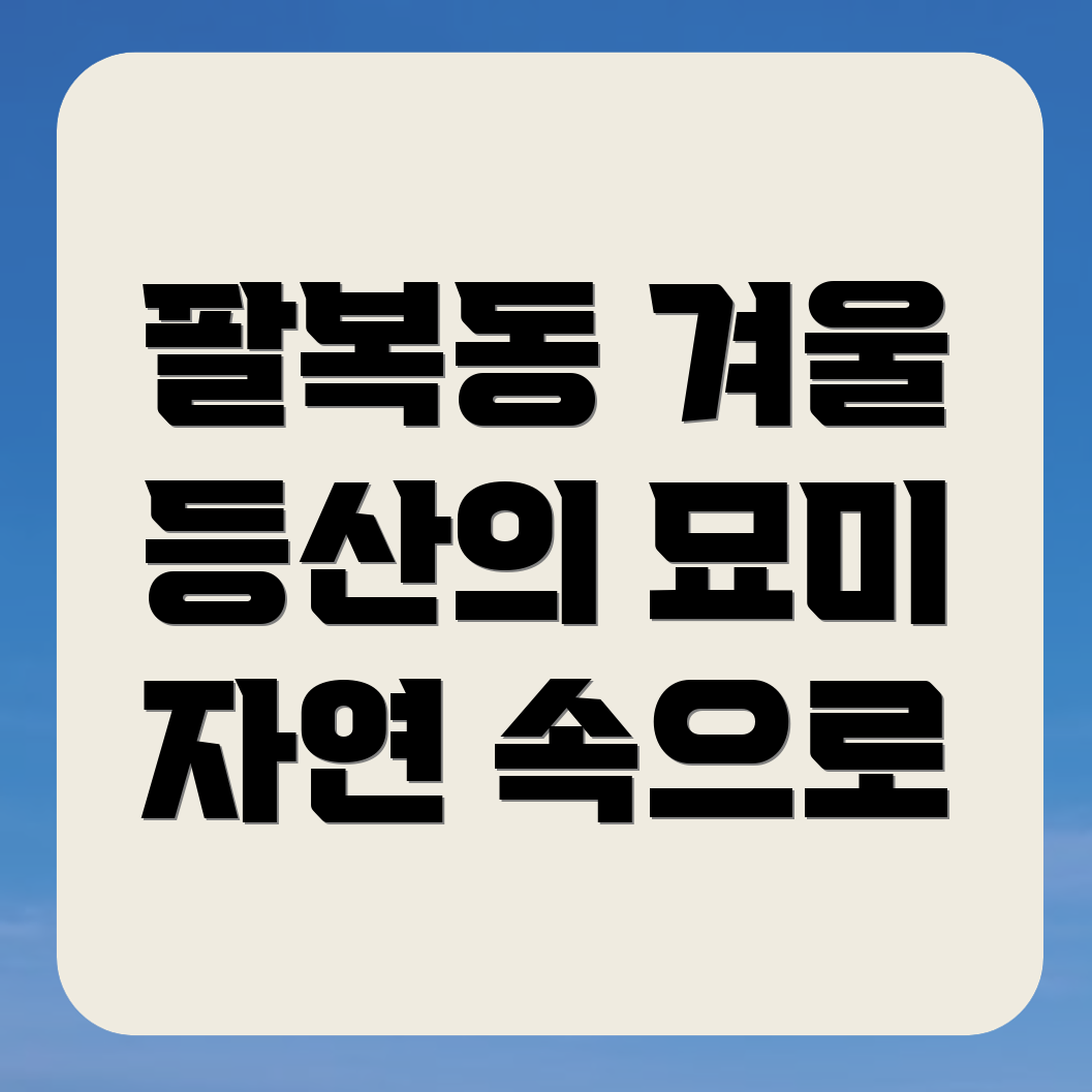 전주 겨울 등산
