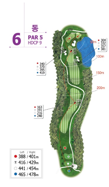 떼제베CC 동코스 6번홀 미니맵
