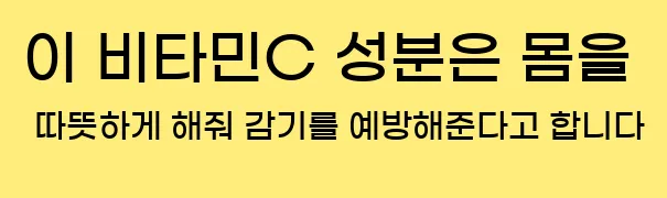  이 비타민C 성분은 몸을 따뜻하게 해줘 감기를 예방해준다고 합니다