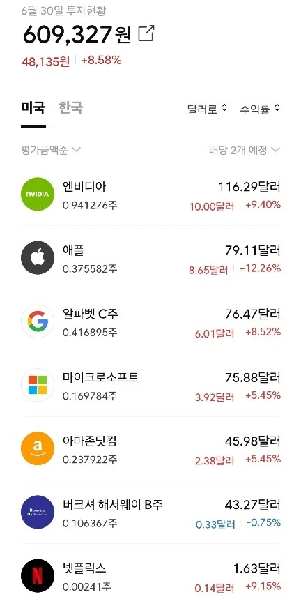 미니스탁 소수점 투자 2024년 6월 결산