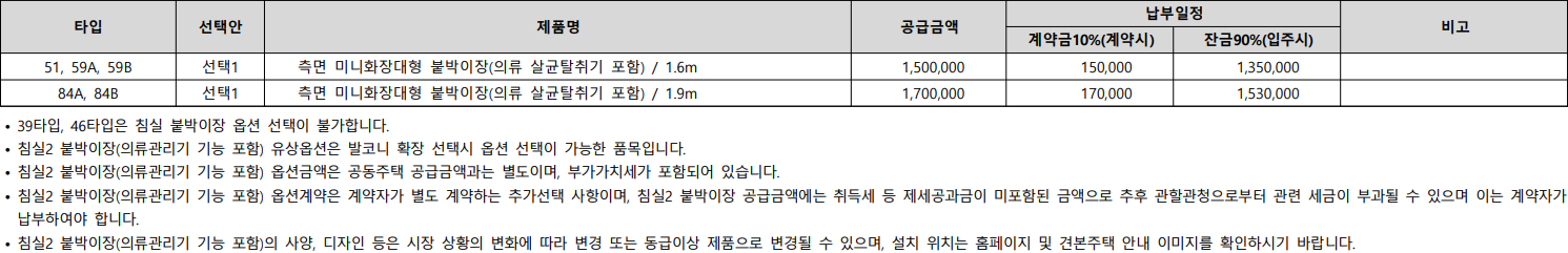 침실2붙박이장-유상옵션-가격