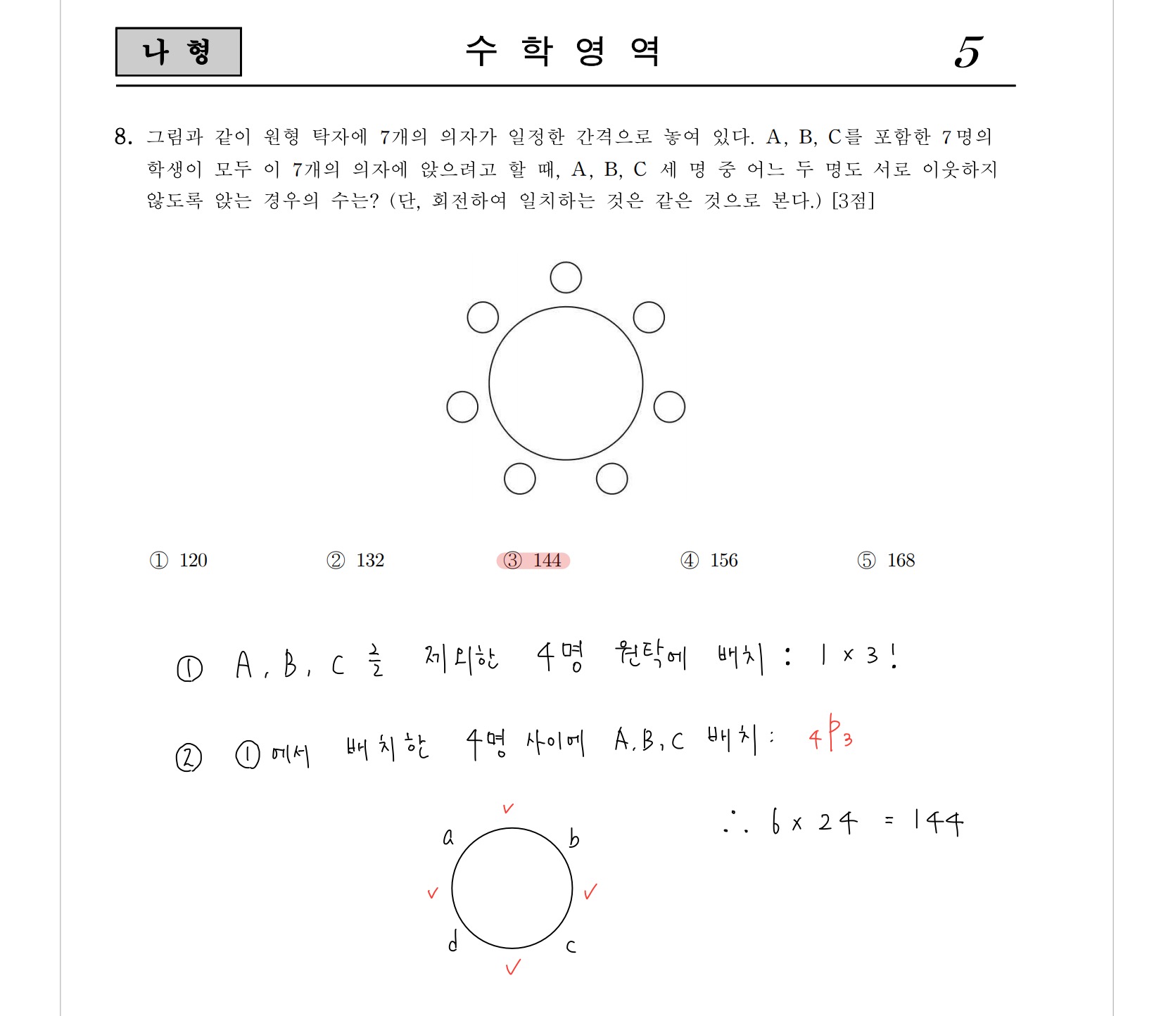 2021학년도-사관학교-1차시험-수학-나형-손글씨-풀이