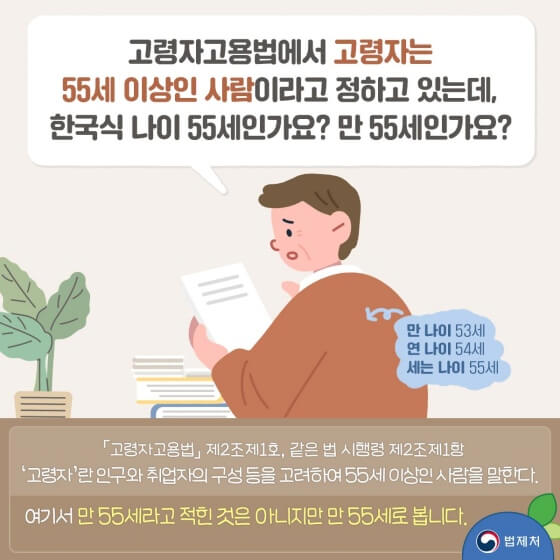 고용법 만나이 계산 일러스트