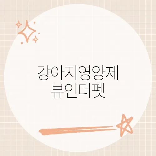 강아지영양제 뷰인더펫, 반려견 건강을 위한 필수 아이템​