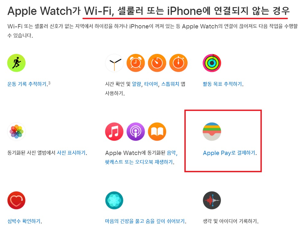 애플워치 기능 안내 사진