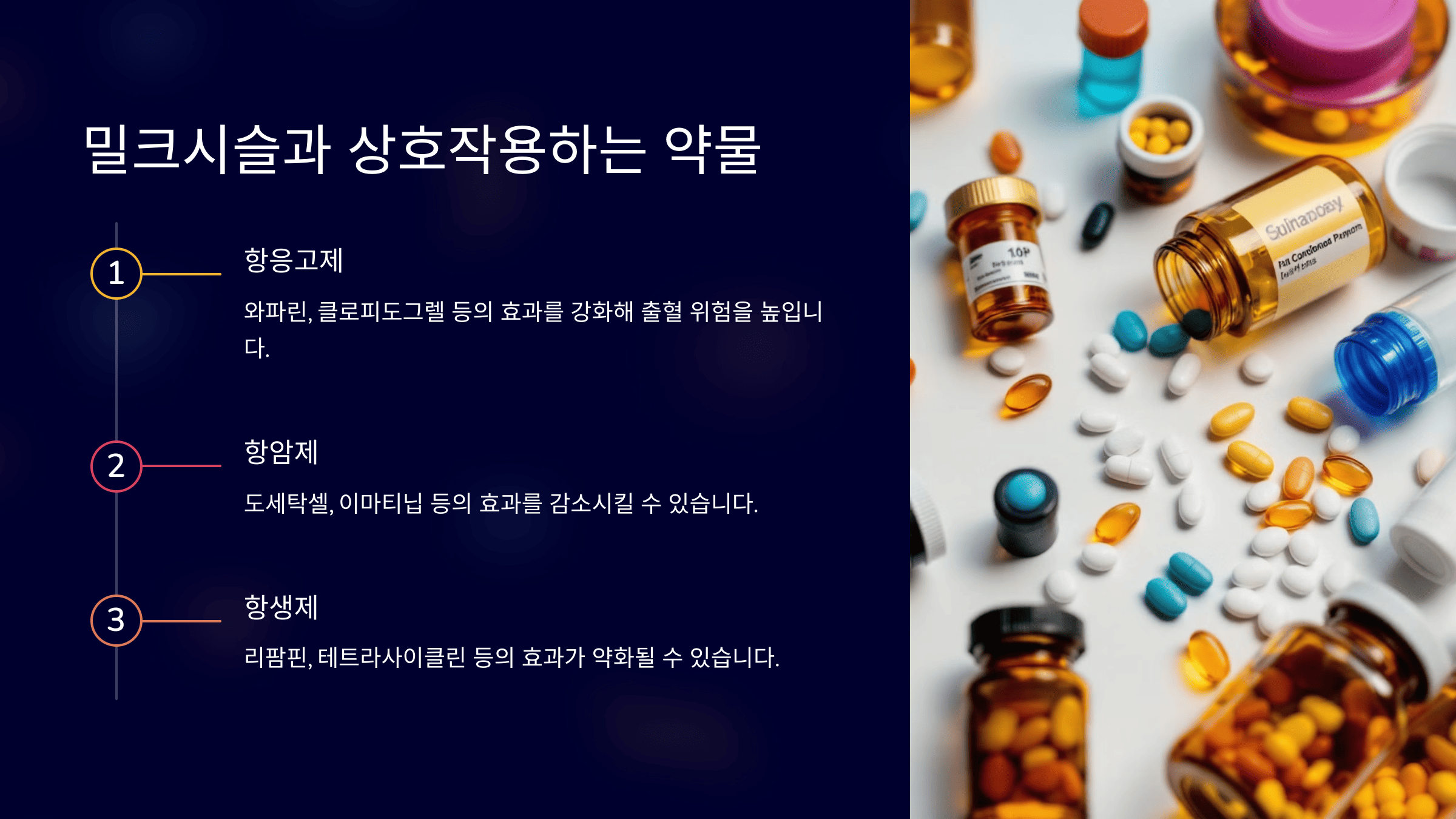 밀크시슬 복용 시 피해야 할 약물