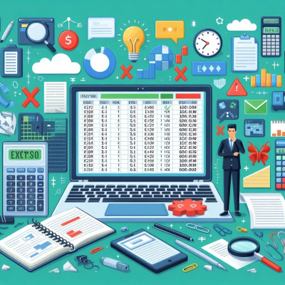 슈퍼히어로처럼 변한 사람이 엑셀 문제를 해결하는 일러스트입니다.