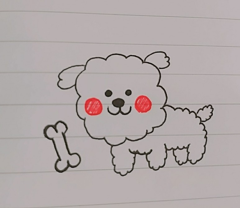 강아지 캐릭터! 그림 그리기 :-) 따라하기 쉬운 복슬복슬 귀여워 7